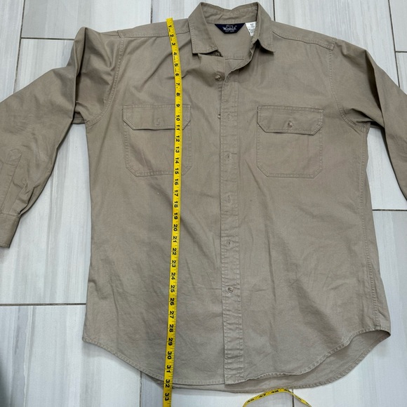 Woolrich Shirt Long Sleeve Button Down Brown Tan Sand Mens Size XL USA Vintage - Picture 6 of 7